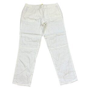 Ann Taylor Loft Womens Linen Pants Size 2 White Coastal
